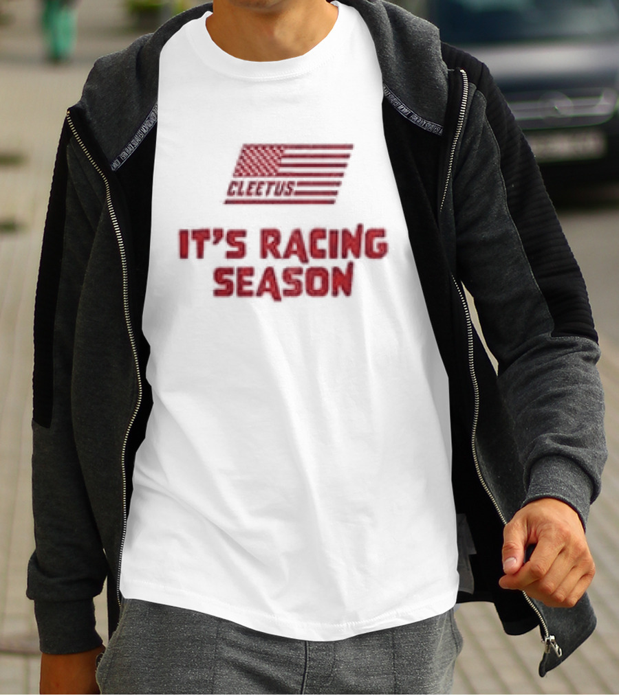 Cleetus Turbski It's Racing Season Checkered Flag Racing Fan T-Shirt