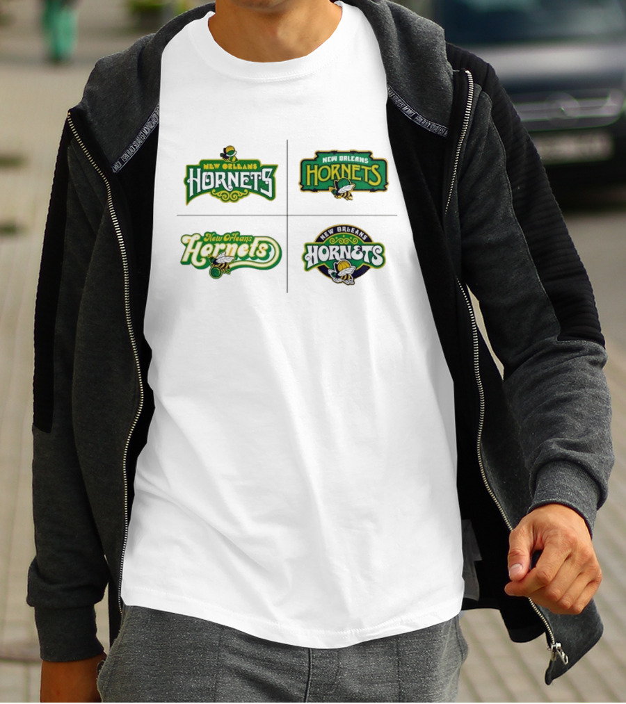New Orleans Hornets Logo Collection Vintage NBA Team Merchandise T-Shirt