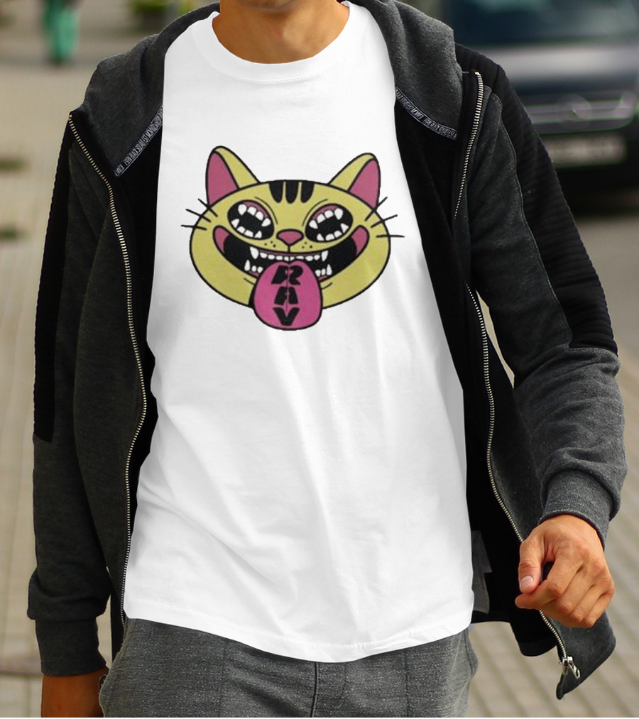 Exociety Rav Cat Vestiges Wild And Funky Cat Face T-Shirt