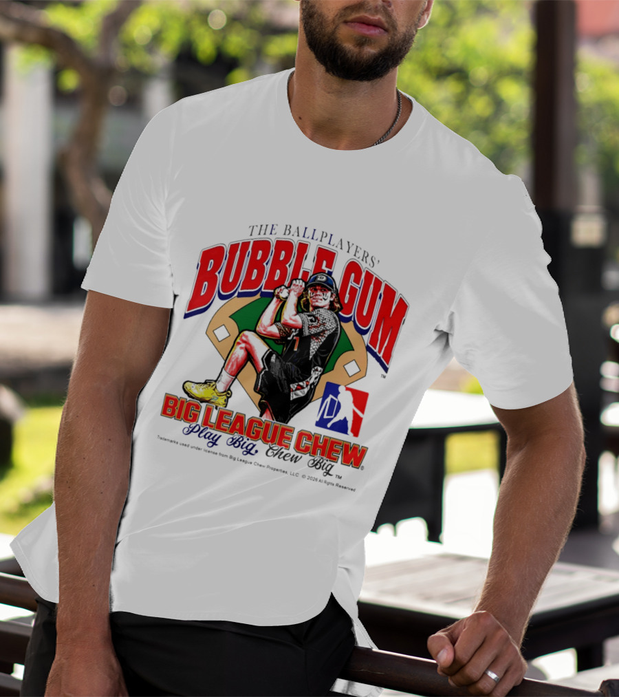 The Ballplayers' Bubble Gum Big League Chew Play Big Chew Big T-Shirt