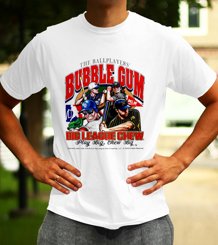 The Ballplayers' Bubble Gum Big League Chew Play Big Chew Big T-Shirt