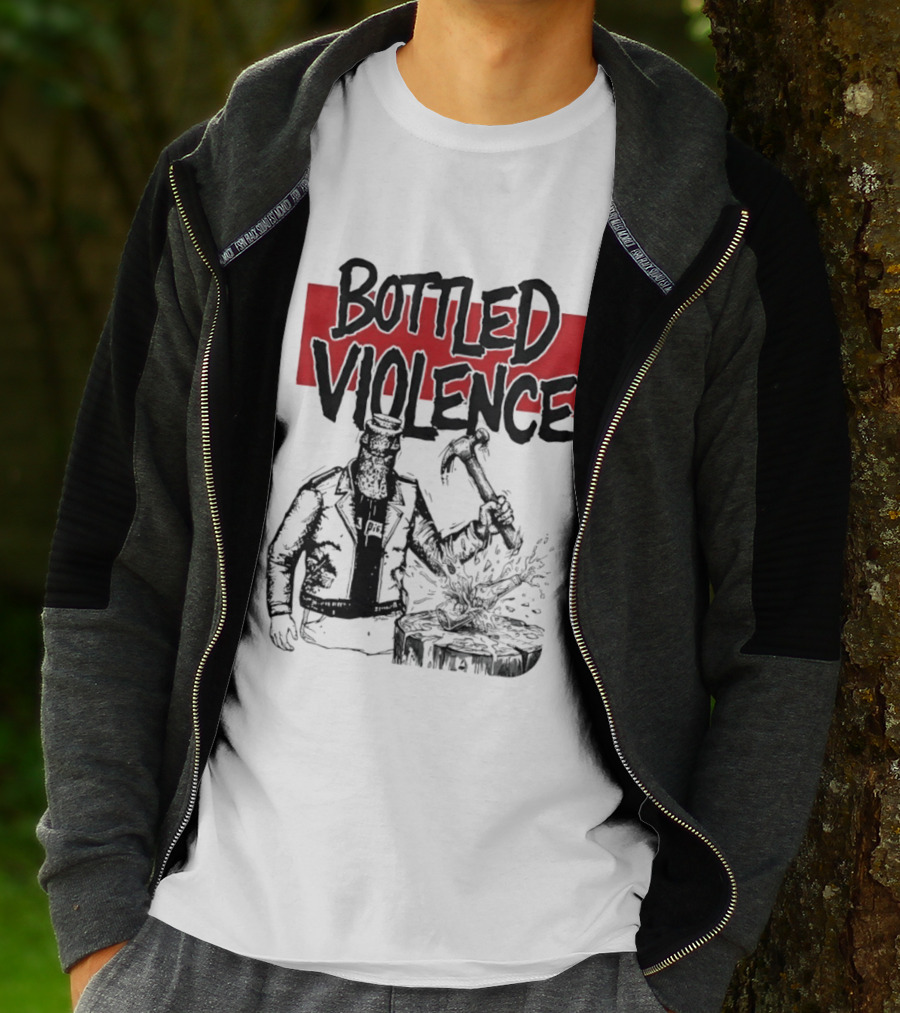 Bottled Violence Character With Hammer And Red T-Shirt