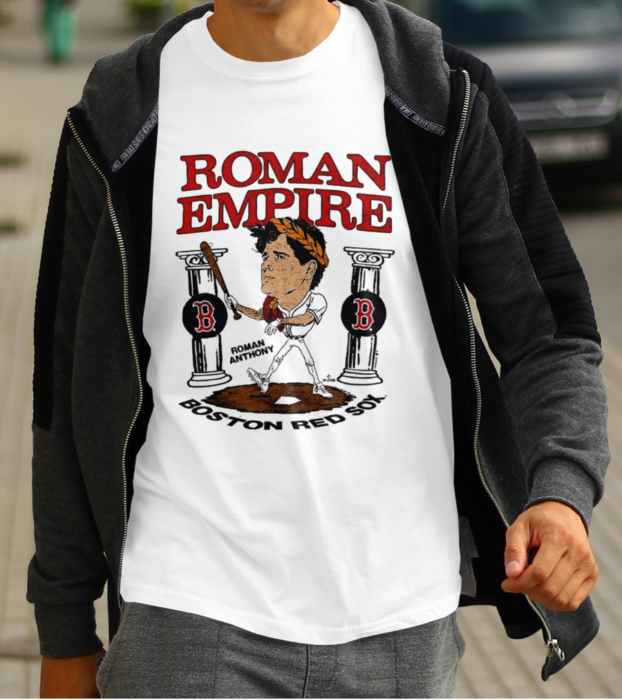 Roman Empire Boston Red Sox Roman Anthony Caricature Player T-Shirt
