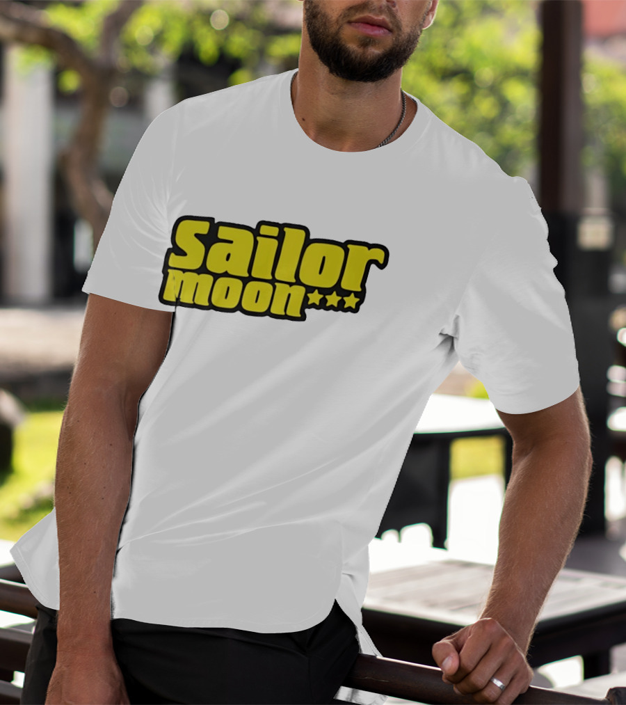 Sailor Moon Yellow Text With Stars T-Shirt