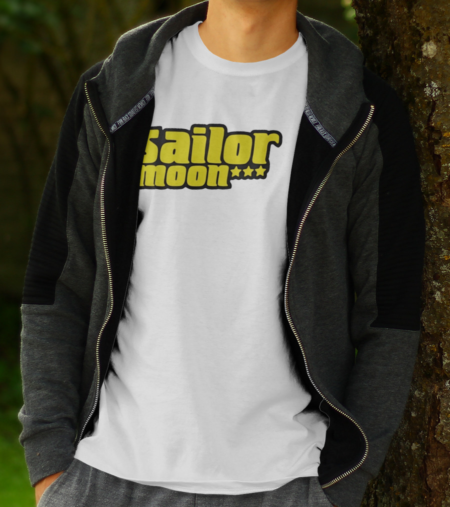 Sailor Moon Yellow Text With Stars T-Shirt