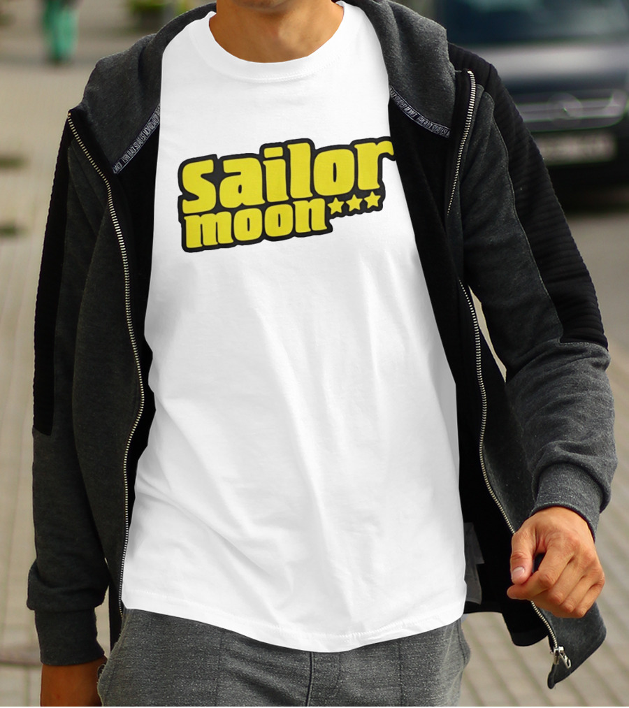 Sailor Moon Yellow Text With Stars T-Shirt