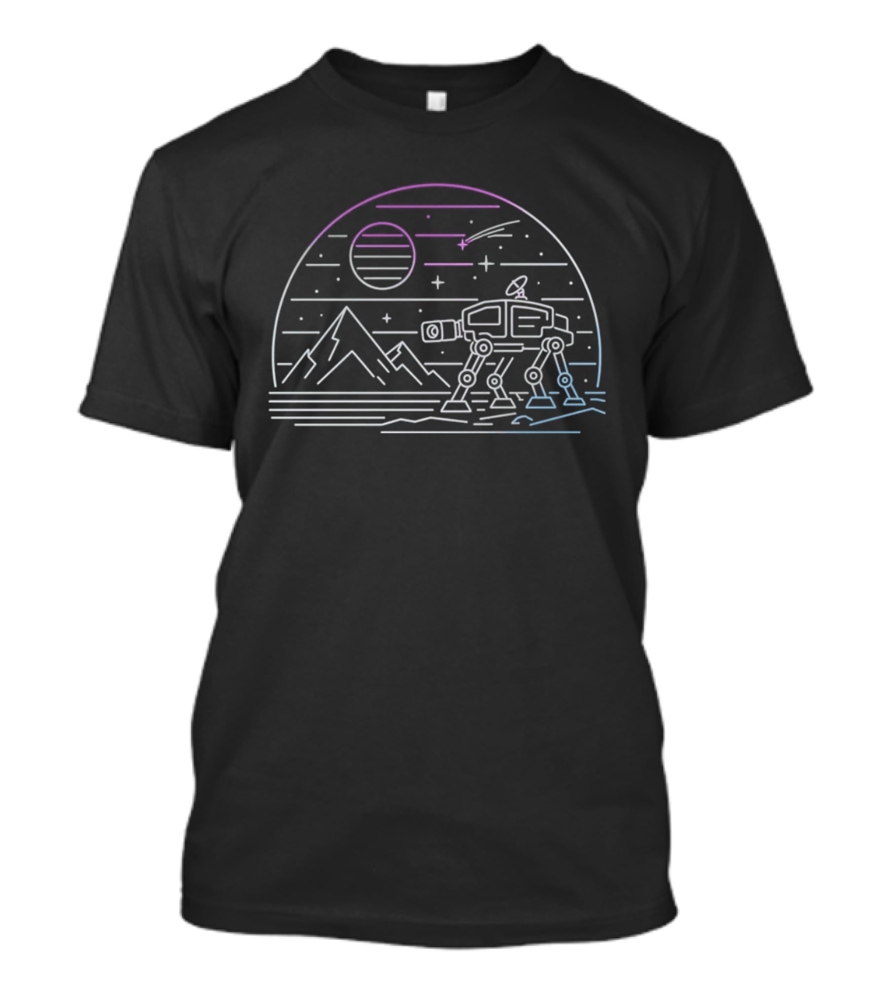 AT AT Walker Hoth Retro Sci Fi Landscape Scene T-Shirt