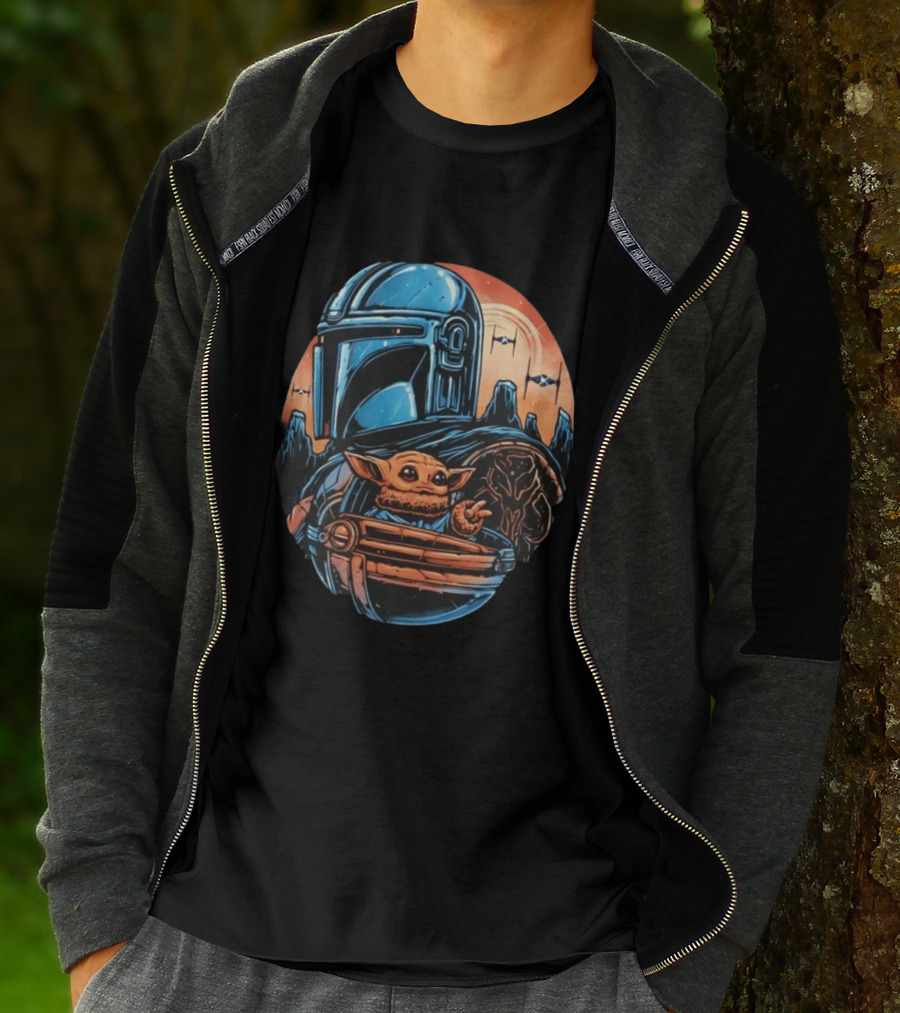 Din Djarin And Grogu Mandalorian Saga Rise Against The Empire T-Shirt
