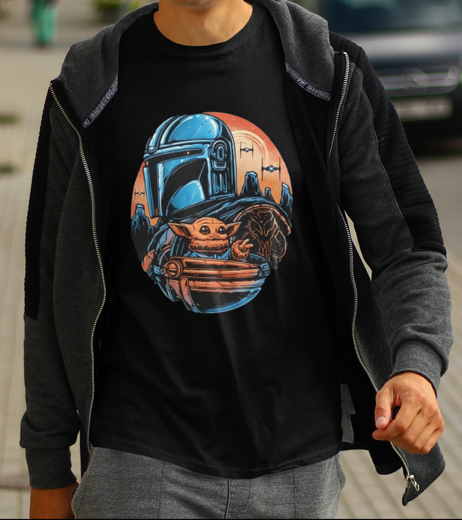 Din Djarin And Grogu Mandalorian Saga Rise Against The Empire T-Shirt