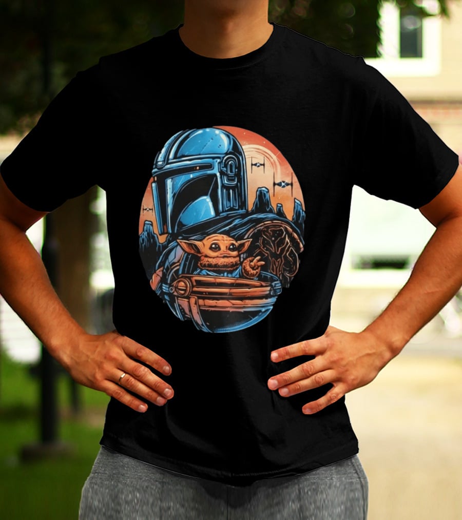 Din Djarin And Grogu Mandalorian Saga Rise Against The Empire T-Shirt