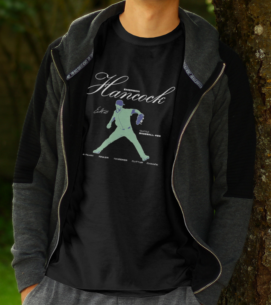 Emerson Hancock Seattle Baseball 4 Seam Sinker Slider Cutter Changeup T-Shirt