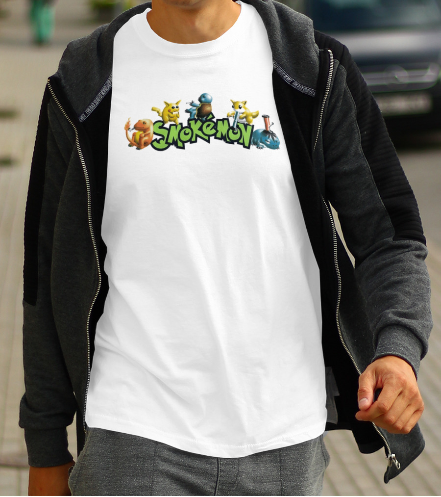 Smokémon Pikachu Squirtle Charmander Bulbasaur Pokémon Characters T-Shirt