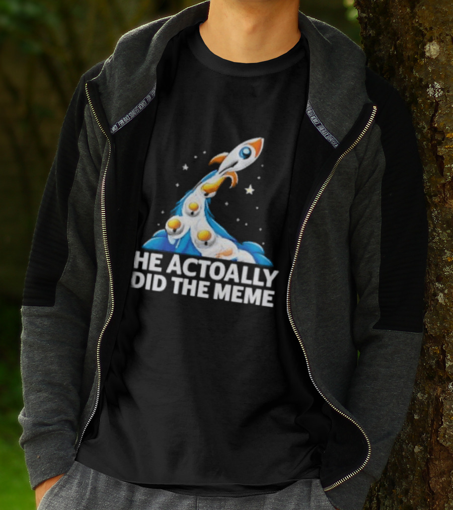 He Actoally Did The Meme Rocket Launch Planets T-Shirt