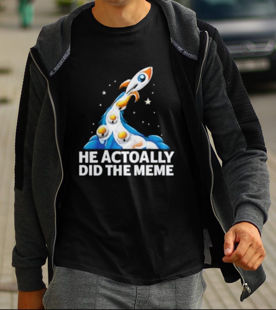 He Actoally Did The Meme Rocket Launch Planets T-Shirt
