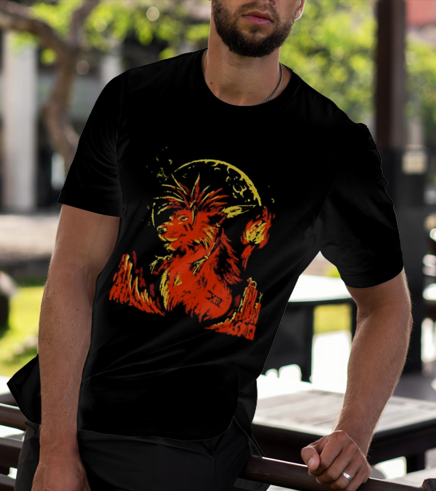 Red XIII Final Fantasy Guardian Of The Canyon Moonlit Fire Aura T-Shirt
