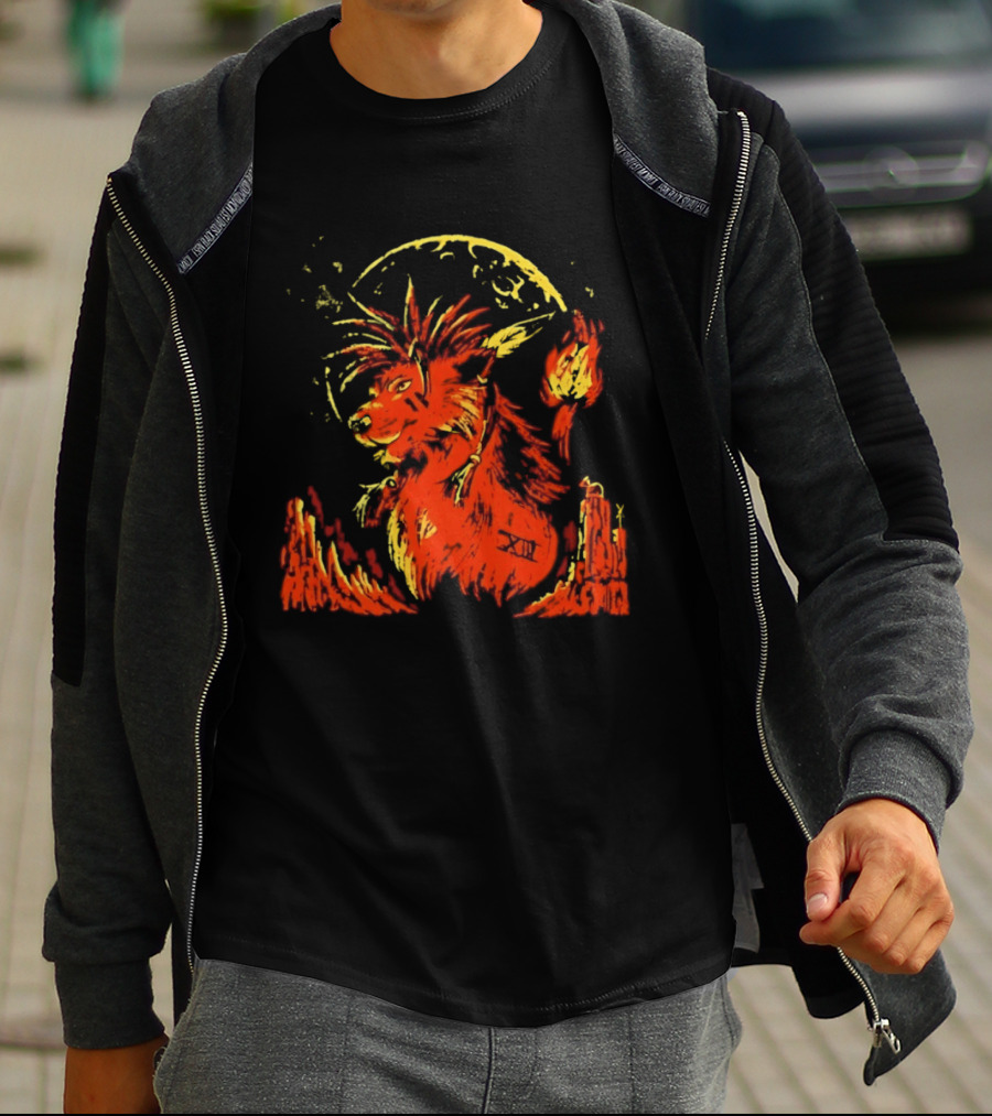 Red XIII Final Fantasy Guardian Of The Canyon Moonlit Fire Aura T-Shirt