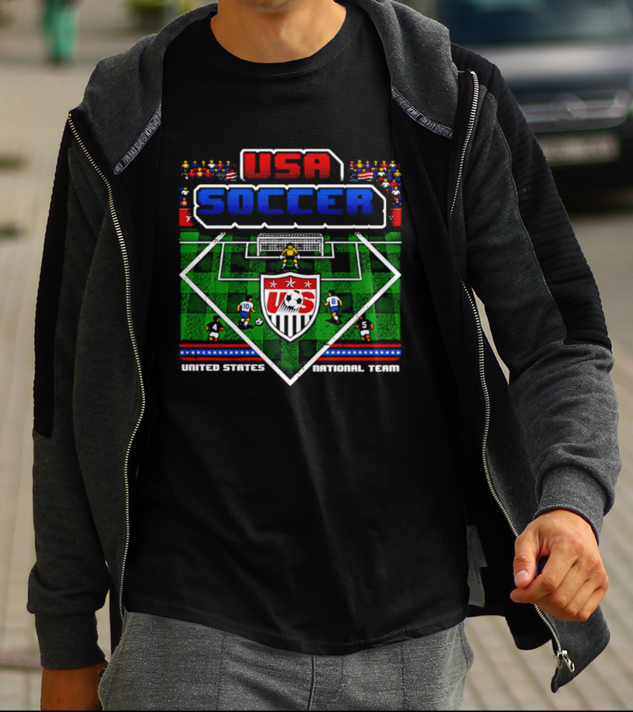 USA Soccer United States National Team 8 Bit Retro Players T-Shirt