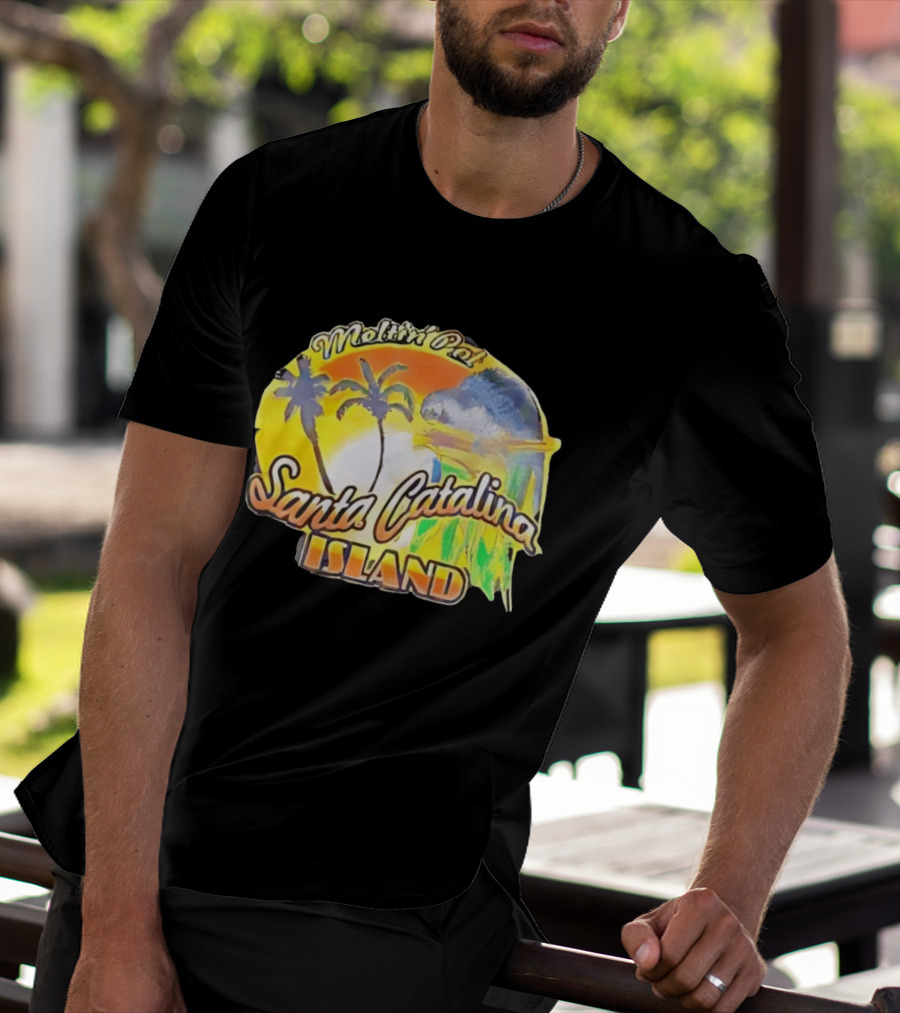 Meltin Pot Santa Catalina Island Palm Trees Ocean Sunrise T-Shirt
