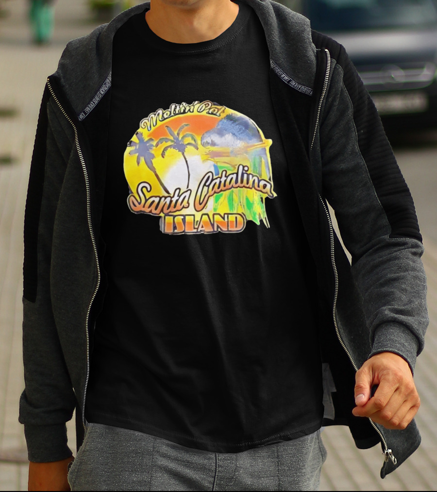 Meltin Pot Santa Catalina Island Palm Trees Ocean Sunrise T-Shirt