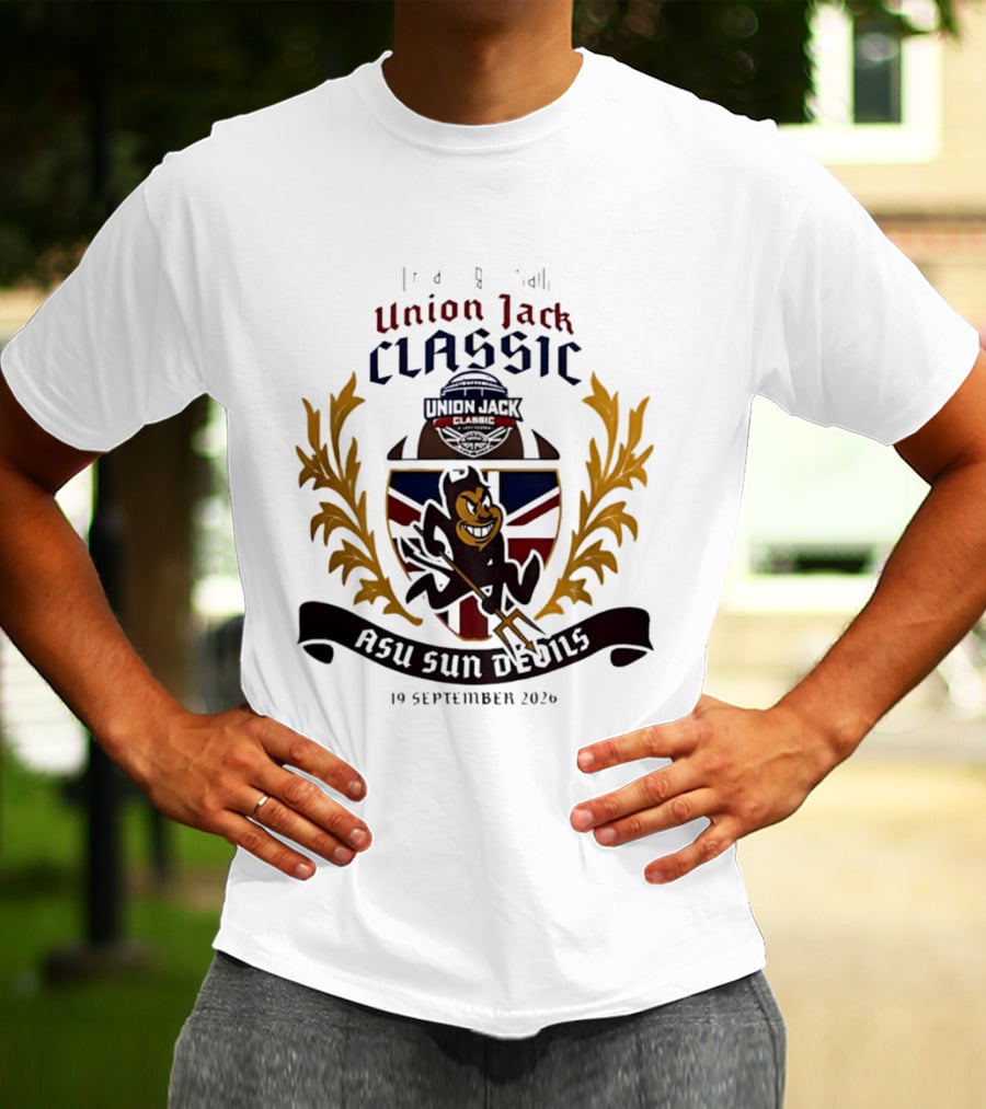 Arizona State Sun Devils Union Jack Classic London 19 September 2026 Football T-Shirt