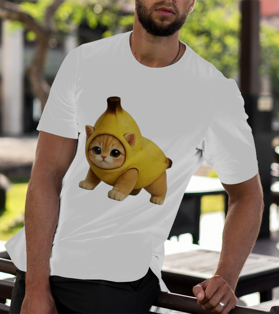 Banana Kitty Cute Cat In Fruit Costume T-Shirt