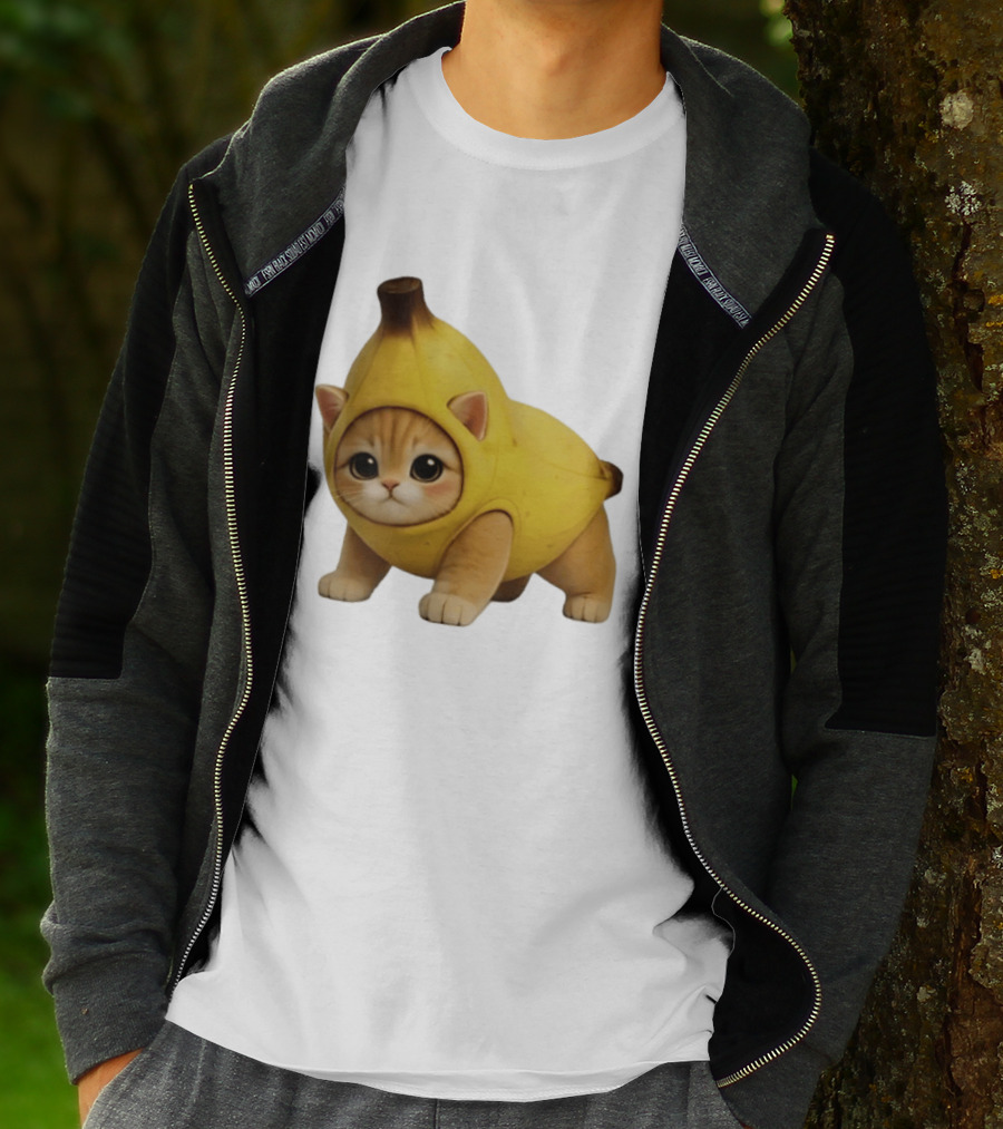 Banana Kitty Cute Cat In Fruit Costume T-Shirt