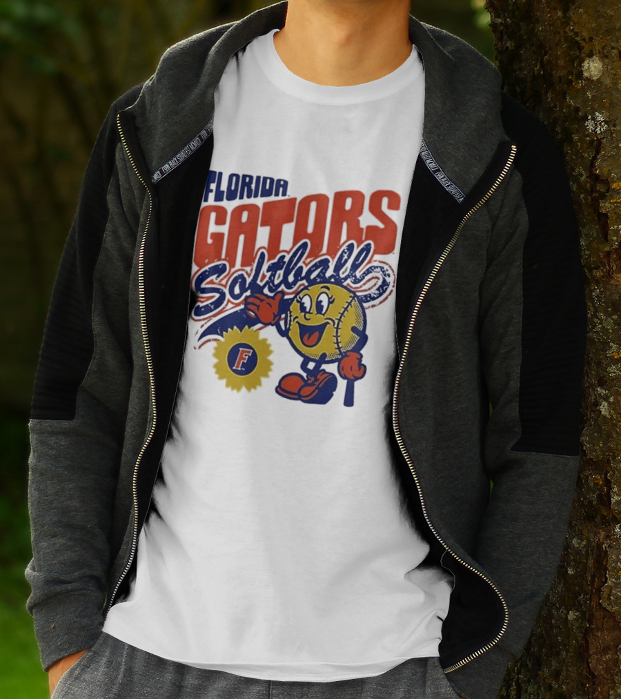 Florida Gators Softball Sunflower Vintage Cartoon Baseball T-Shirt