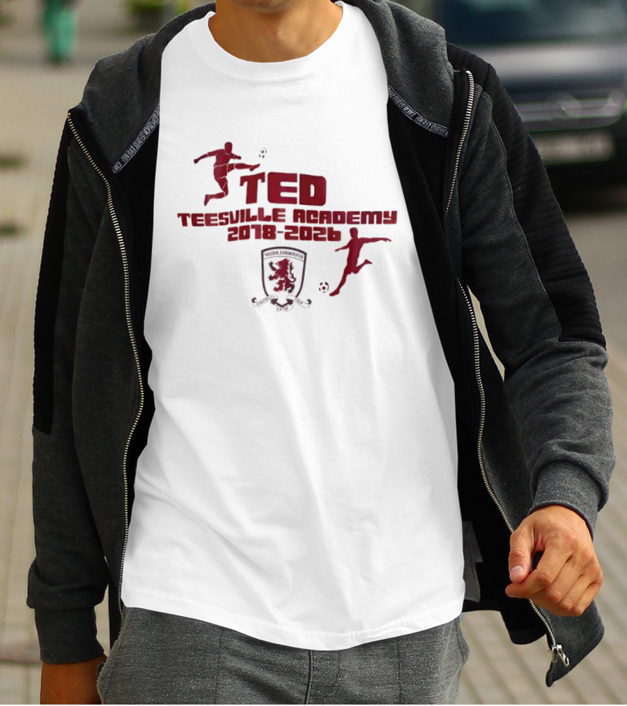 Middlesbrough FC Ted Teesville Academy 2018 2026 Soccer Crest Footballer T-Shirt