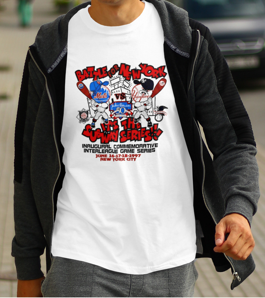 Battle For New York Vs It's The Subway Series Unpoliced Combative Interleague Game Series New York City T-Shirt