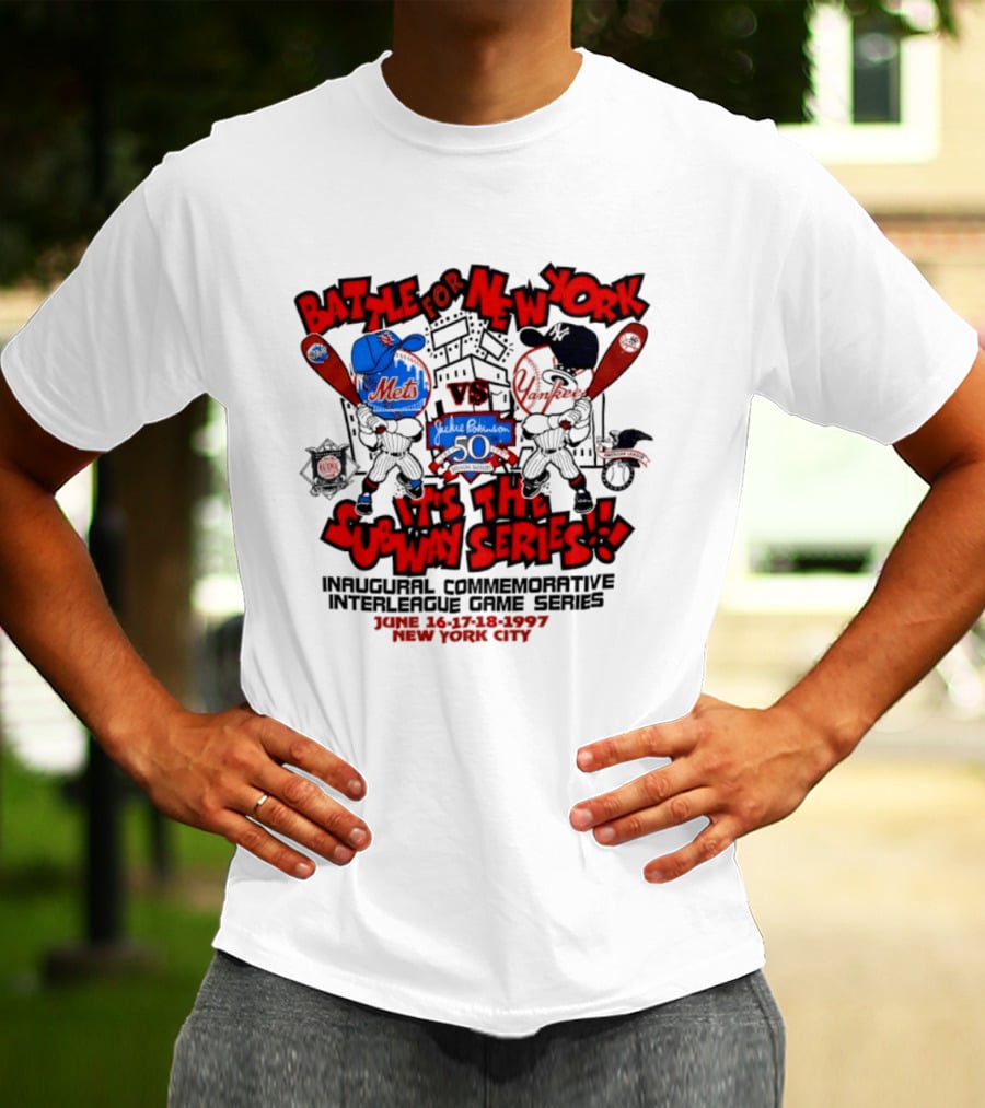 Battle For New York Vs It's The Subway Series Unpoliced Combative Interleague Game Series New York City T-Shirt
