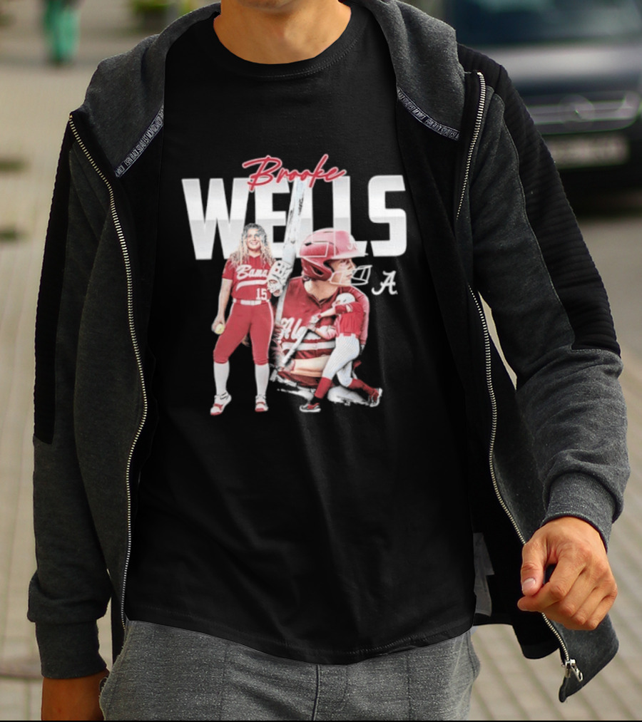 Brooke Wells Alabama Softball Crimson Tide Player Collage T-Shirt