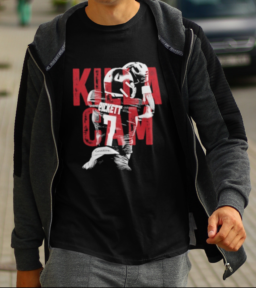 Killa Cam Pickett Kansas Jayhawks 7 Bitmap Overlay T-Shirt