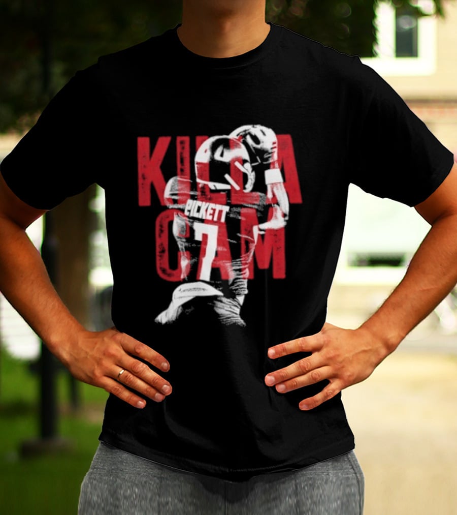 Killa Cam Pickett Kansas Jayhawks 7 Bitmap Overlay T-Shirt