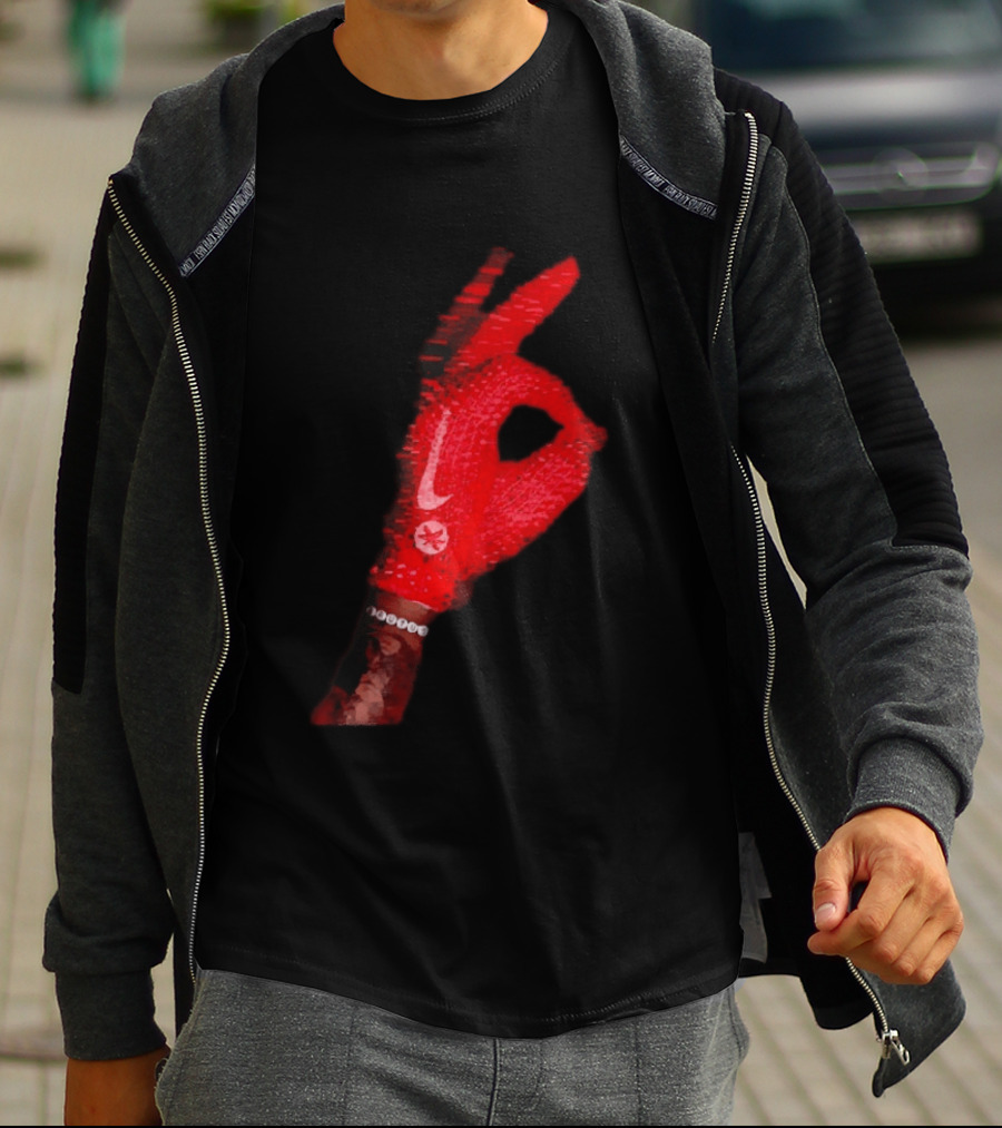 Ohio State Buckeyes Ice Glove Iceman Nike Scarlet Football Glove T-Shirt