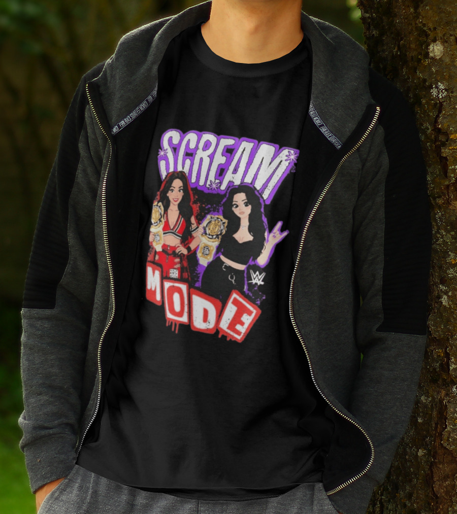 Scream Mode Paige Vs Brie Bella Cartoon WWE Champions T-Shirt