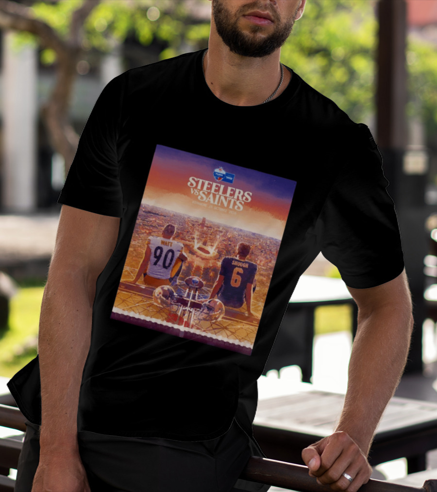 Steelers Vs Saints Paris Game Dimanche 25 Octobre 2026 Watt Shough T-Shirt