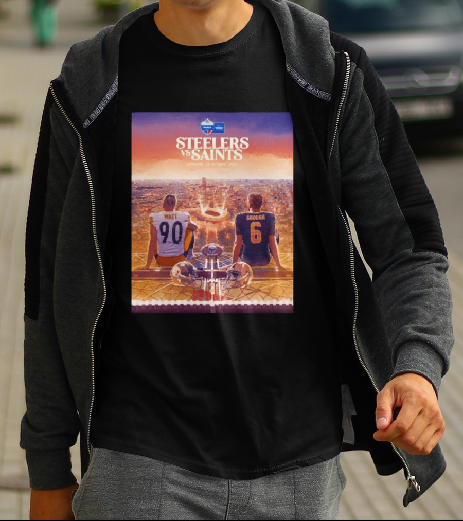 Steelers Vs Saints Paris Game Dimanche 25 Octobre 2026 Watt Shough T-Shirt