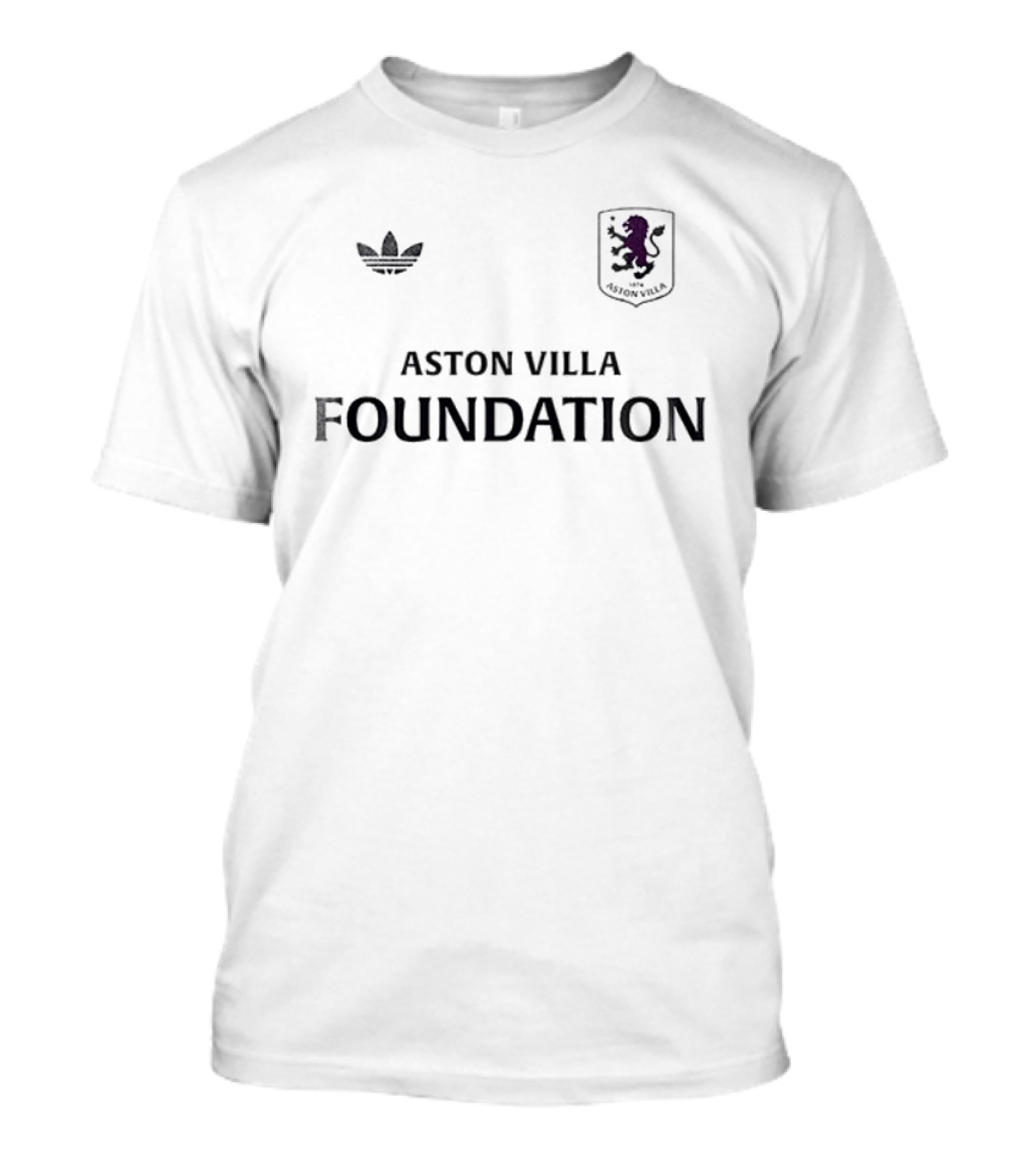 Aston Villa Foundation Adidas Collaboration With Crest And UEL Winners Name And Number T-Shirt