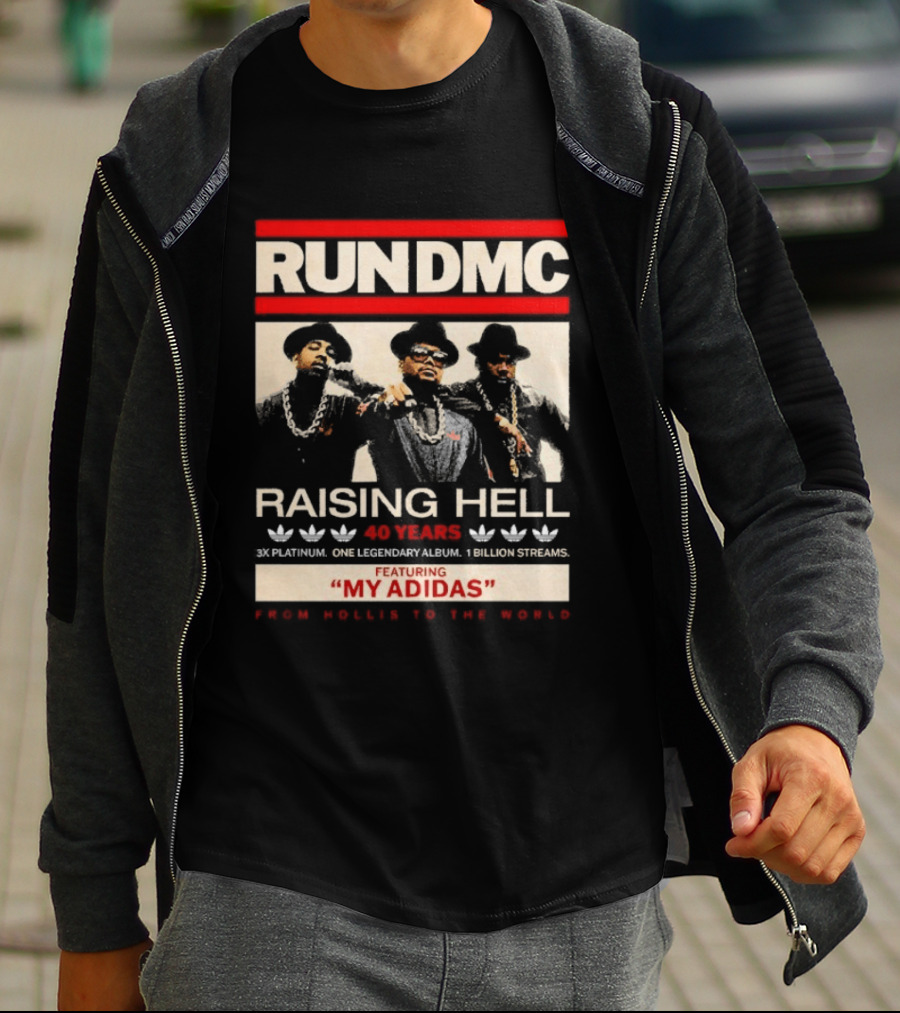RUN DMC Raising Hell 40 Years My Adidas From Hollis To The World T-Shirt