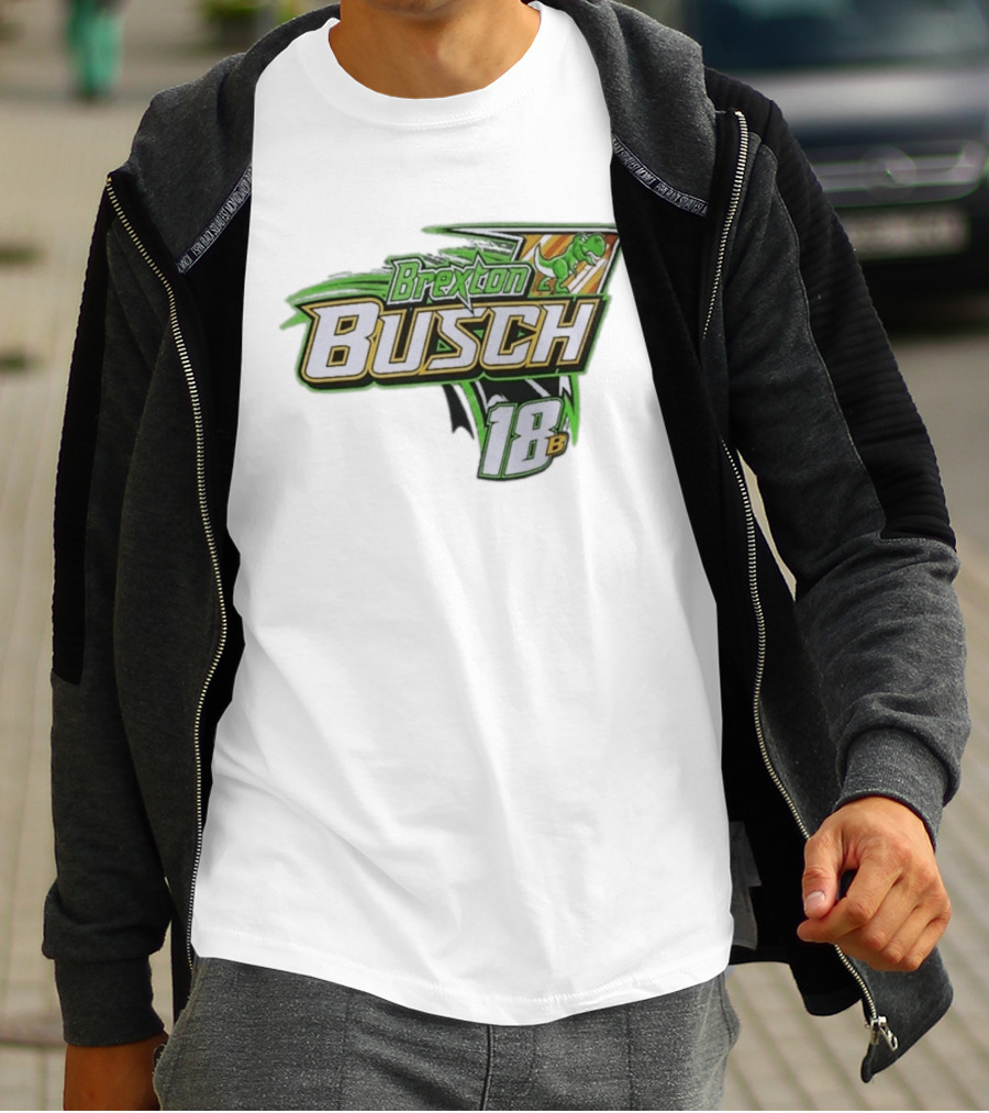 Brexton Busch 18B Dinosaur Racing T-Shirt