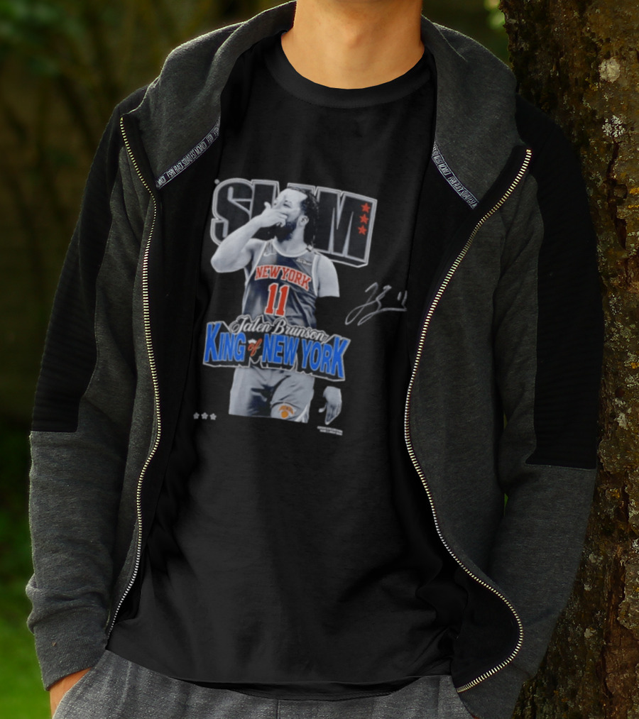 Slam Jalen Brunson King Of New York Knicks 11 Autographed Cover T-Shirt