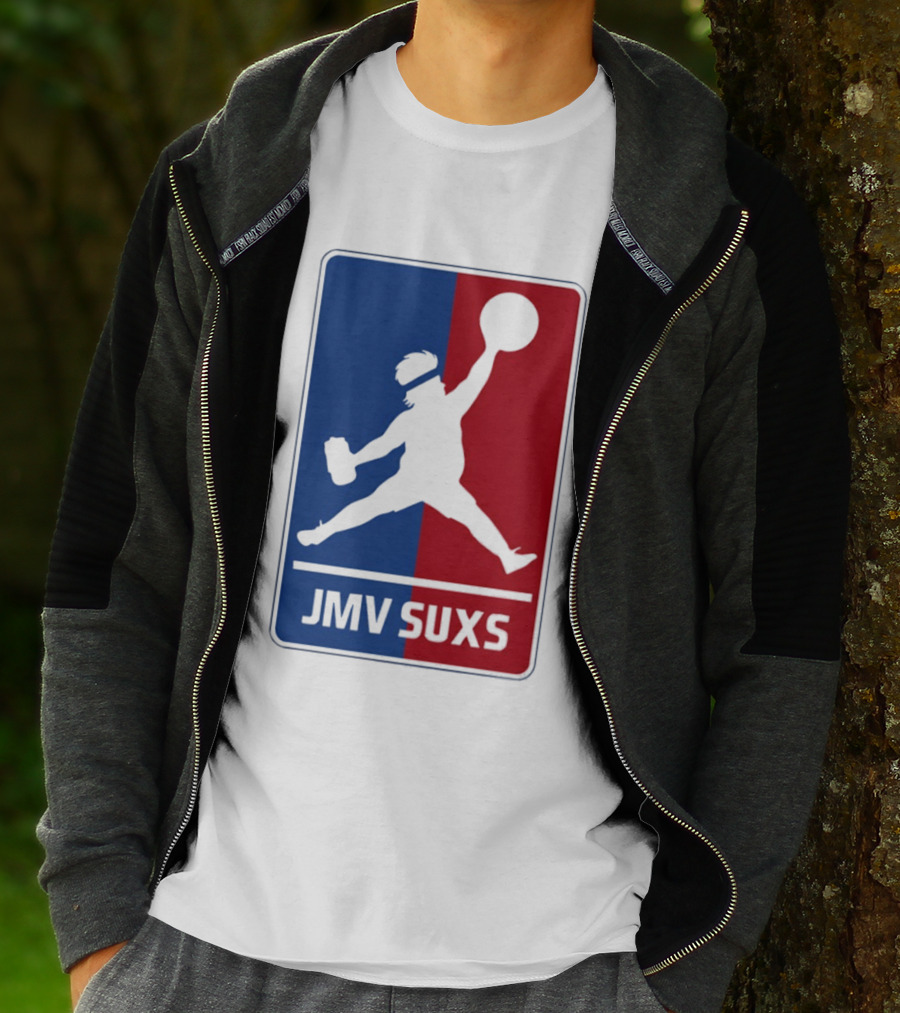 JMV SUXS MLB Jumpman Overweight Baseball Pitcher T-Shirt