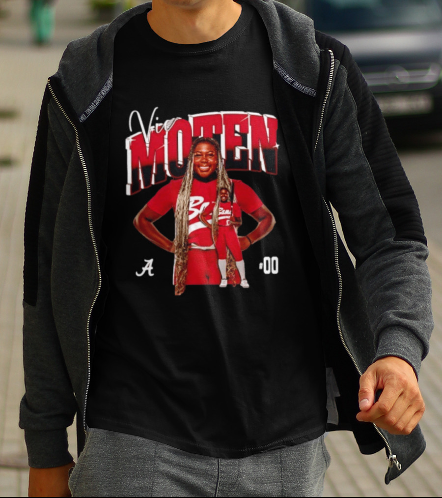 Vic Moten 00 Alabama Crimson Tide Softball Red Uniform Player Pose T-Shirt