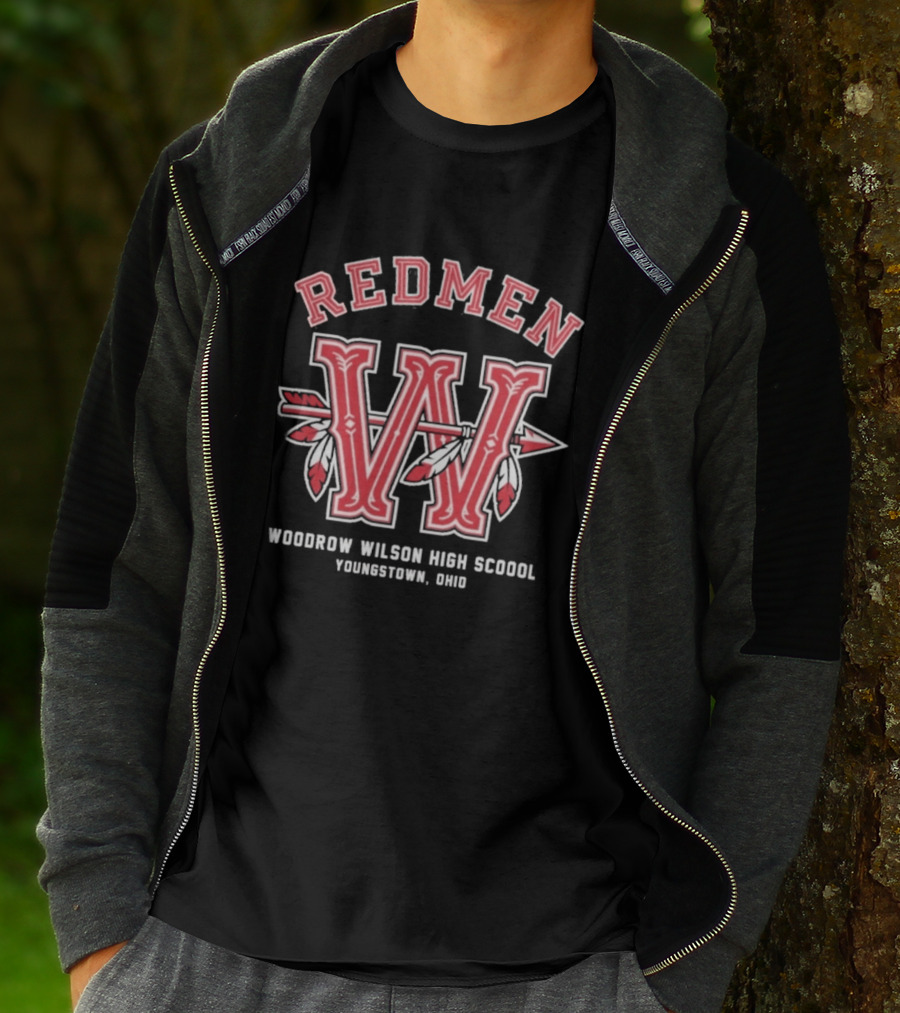 Redmen Woodrow Wilson High School Youngstown Ohio W Arrow Feathers T-Shirt