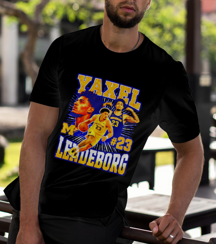 Yaxel Lendeborg Michigan Wolverines M #23 Basketball Player T-Shirt