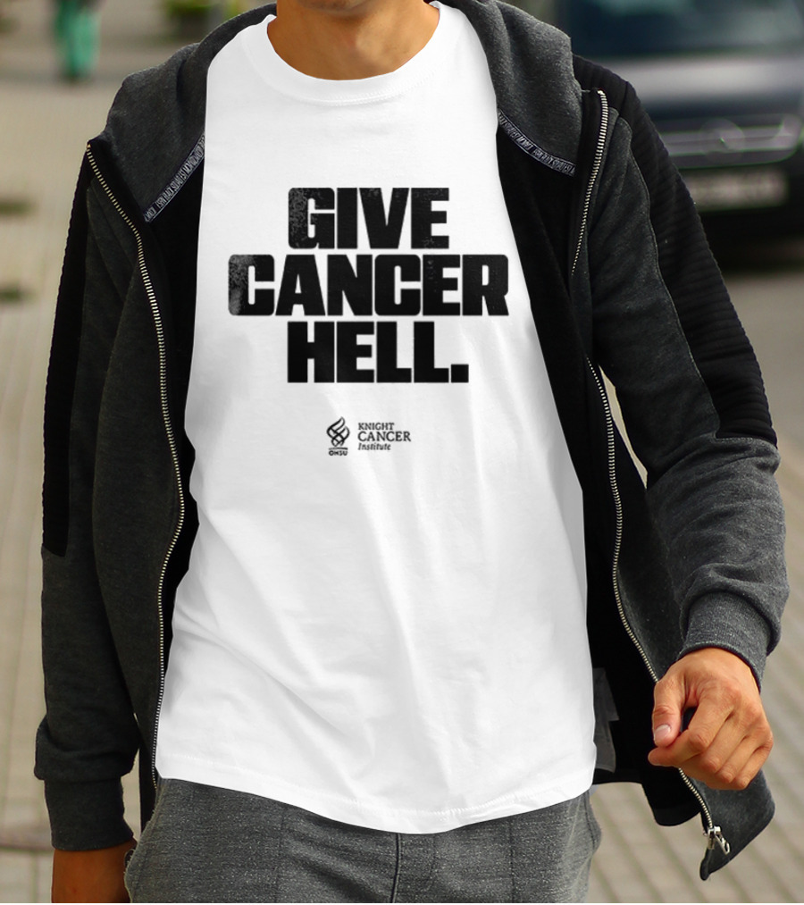 Oregon Ducks Fight Give Cancer Hell Cancer Research Institute T-Shirt