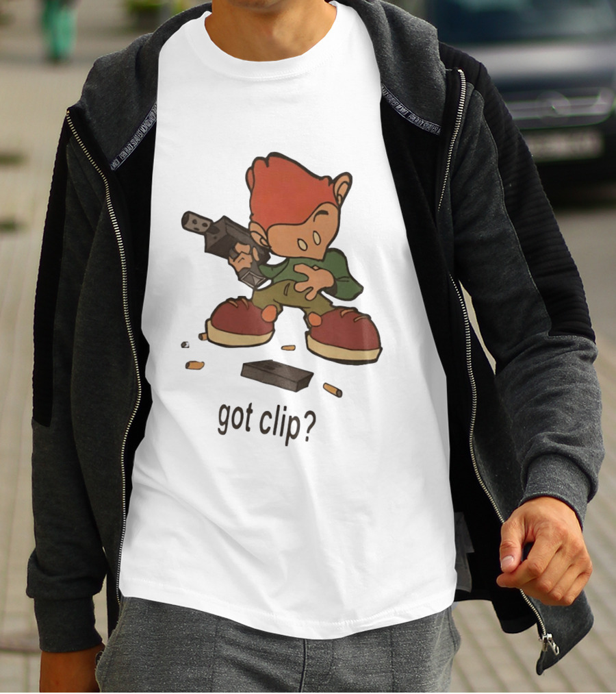 Pico Got Clip Gun Ammo Magazine Casings Retro Cartoon T-Shirt