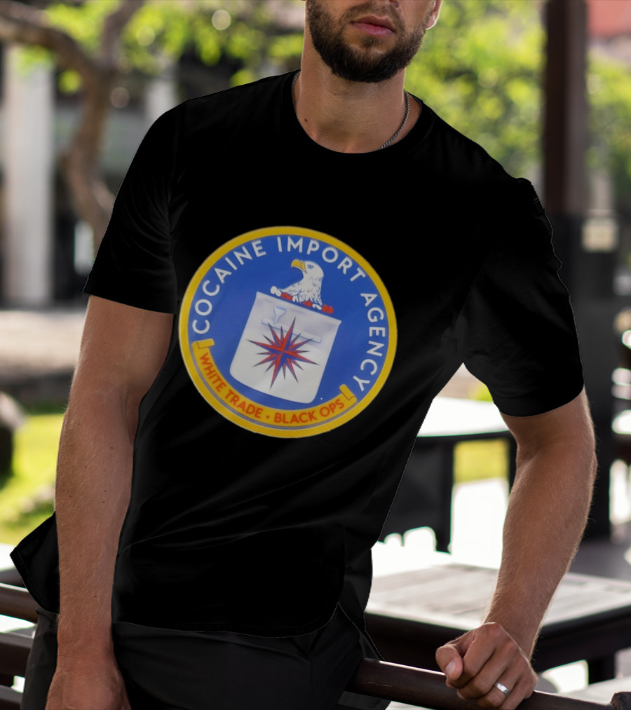 Cocaine Import Agency Eagle Emblem White Trade Black Ops T-Shirt