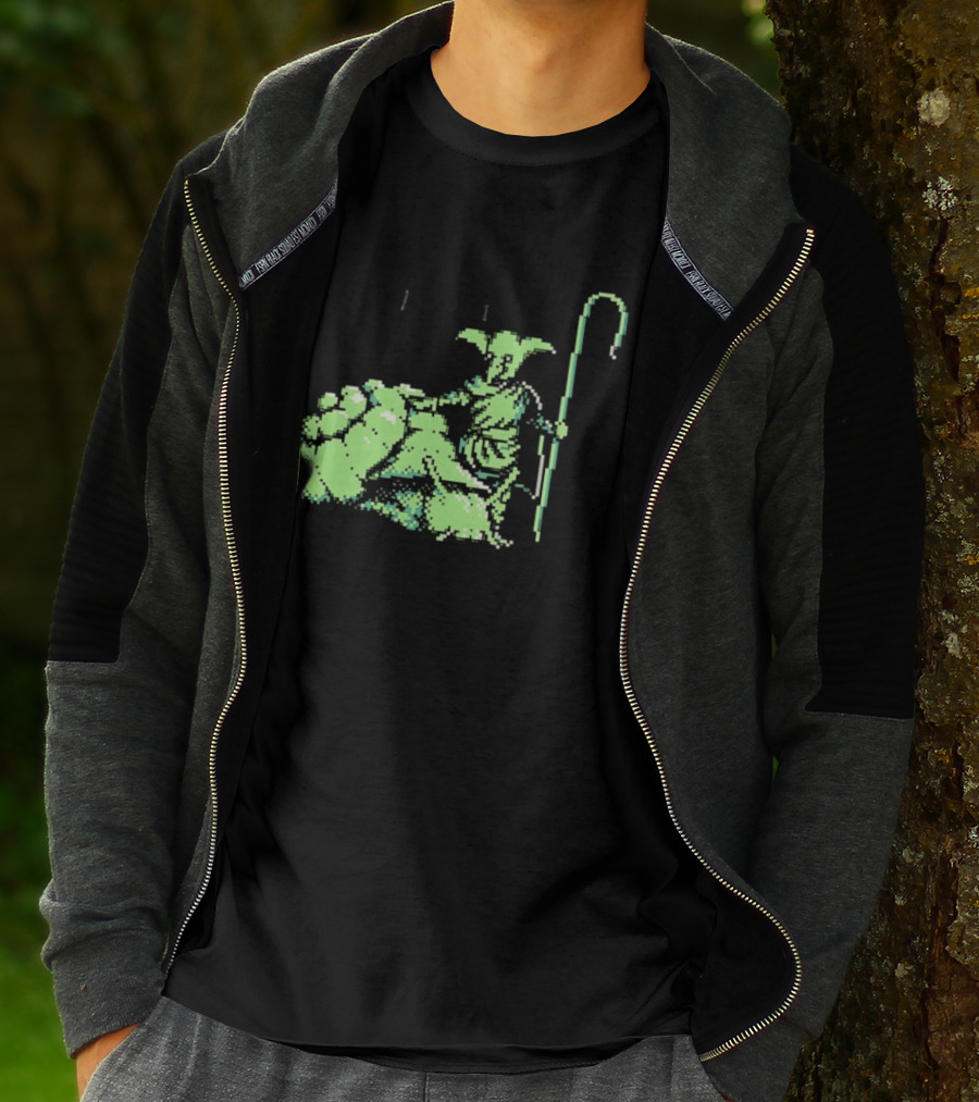 Goblin Shepherd With Staff Pixel T-Shirt