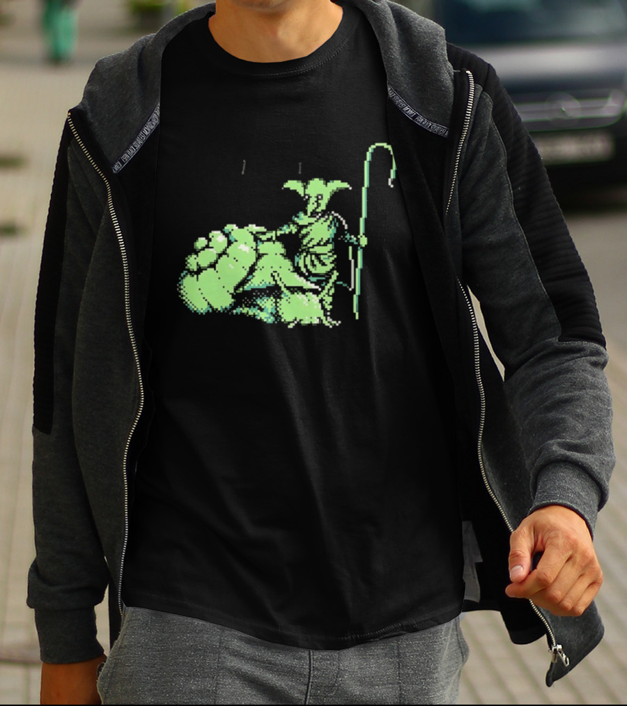 Goblin Shepherd With Staff Pixel T-Shirt